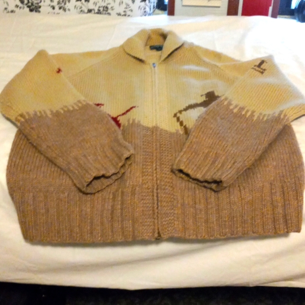 Ralph Lauren .hand knit zip up